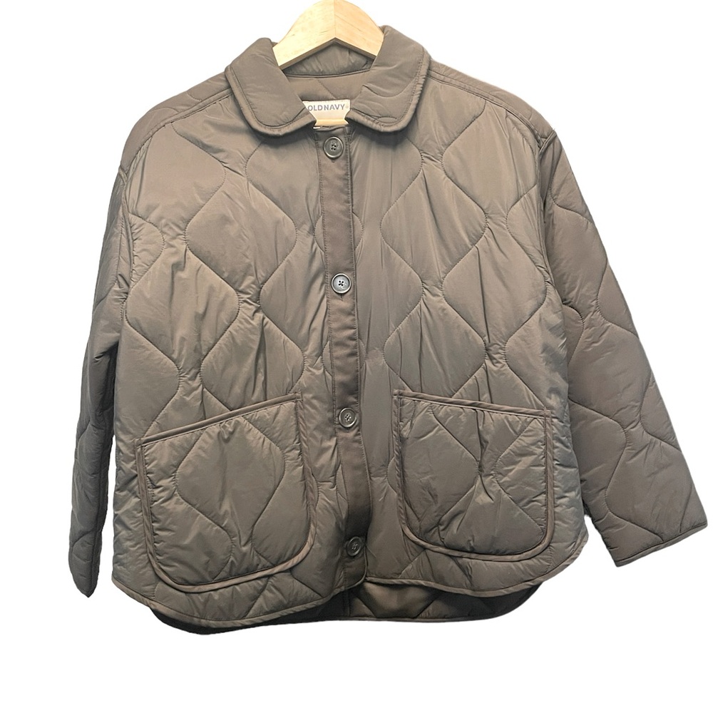 Old Navy dark grey quilted jacket, size M